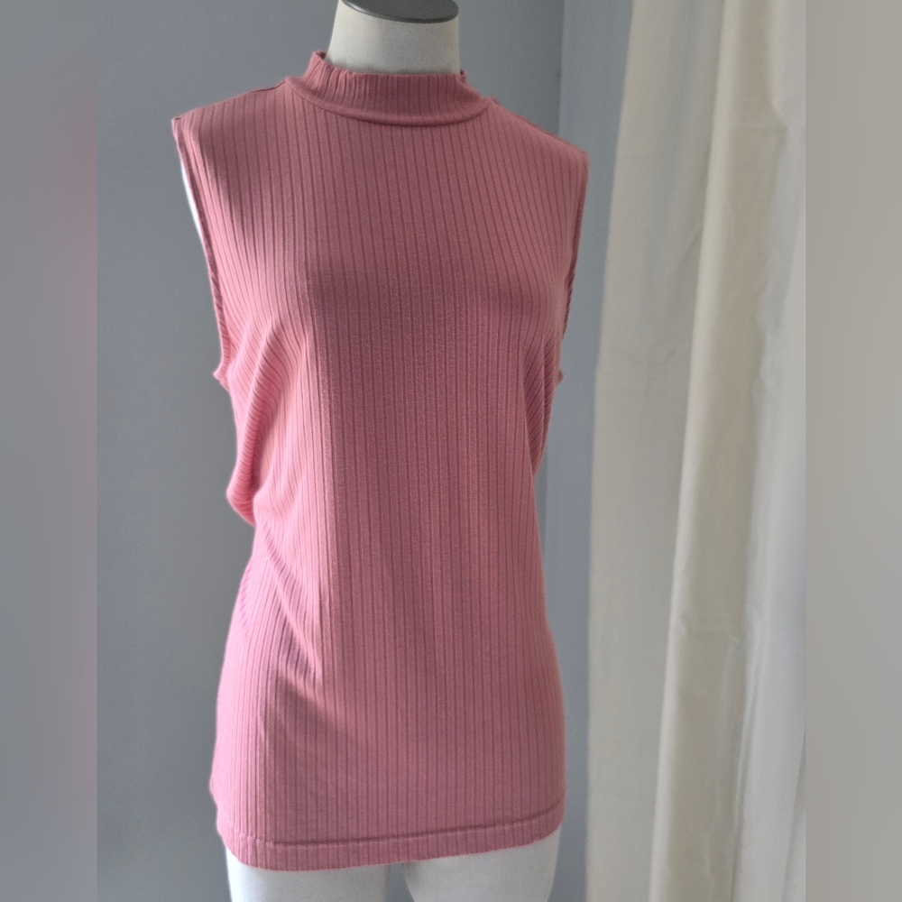 The Limited Pink Sleeveless Ribbed Dress Top Women's Size Large